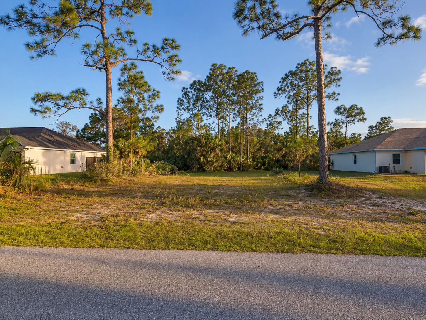 Representative vacant infill lot between homes in Palm Bay, Florida